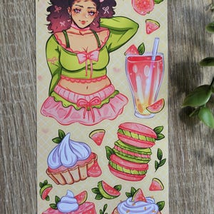 Treat Girls Guava Sticker Sheet | Fruit | Polco Stickers | Deco | Cute Stickers | Black Girl | Journaling