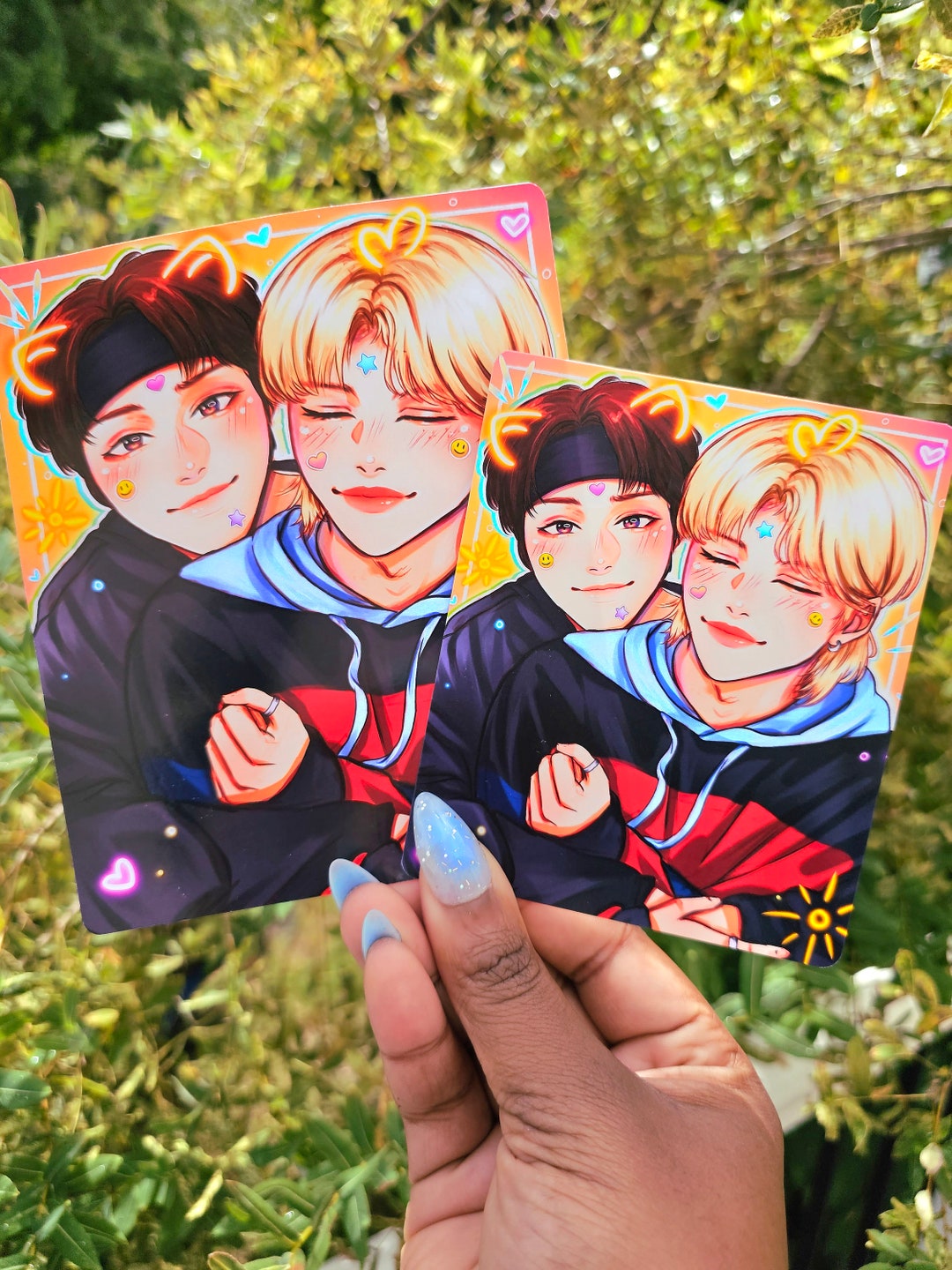 Straykids Lee Felix Han Jisung Art Print Kpop Skz Fanart Yongbok Hannie ...