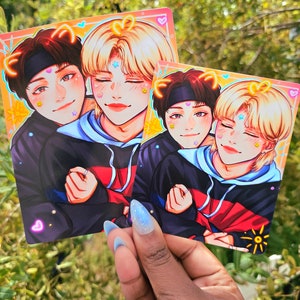 StrayKids Lee Felix Han Jisung Kunstdruck | Kpop | Skz | Fanart | Yongbok Hannie Idol | Foto Karte