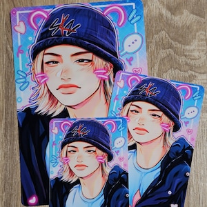 StrayKids Hwang Hyunjin / Impresión de fanart / Tarjeta fotográfica / Kpop / Impresión artística / Skz / Arte digital