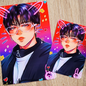 Impresión de fan art de Changbin de StrayKids / Tarjeta fotográfica / Kpop / Impresión artística