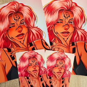 Tovenaar anime meisje Art Print: Pink Hair manga fanart