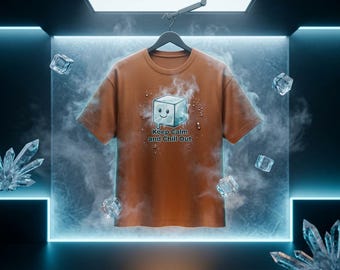 Ice Cube Graphic Tee | Keep Calm and Chill Out, Oversized Cotton Shirt. Unisex Cartoon