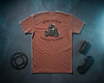 T-shirt grafica "Born to Ride" per motociclisti / Abbigliamento da motociclista