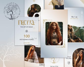 Celtic Instagram Story Templates: Magic Mystic Nordic Design (Canva Pro)
