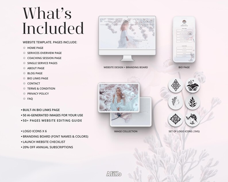 Squarespace Template designed for a clear, spiritual, white aesthetic — perfect for yoga, meditation, business coaching, self-care, wellbeing, and psychology therapy websites. Create a serene and professional online presence with this elegant, easy-to-use design.