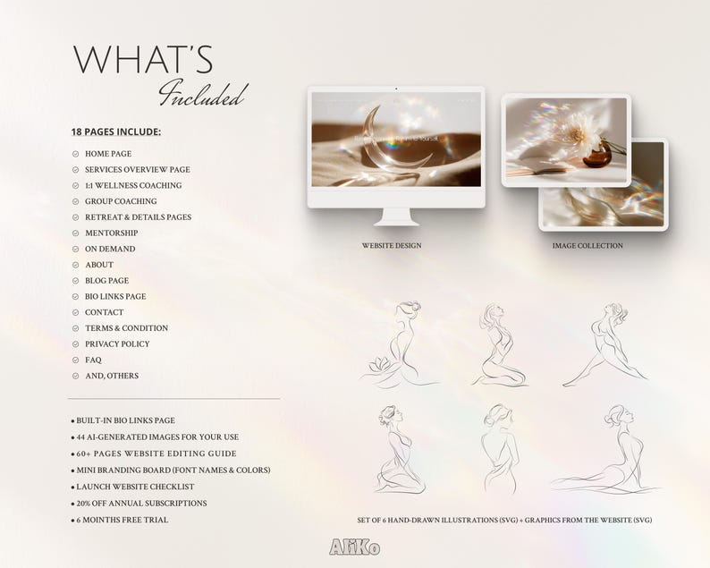 Squarespace Website Template Design for Wellness & Wellbeing Coach, Reiki Teachers – Spiritual Business – Minimalist Theme.
This minimalist Squarespace website template is created for wellness coaches, Reiki practitioners, spiritual teachers and holistic businesses who want a calm and professional online presence. The clean layout and soft, neutral aesthetic help you present your services, coaching sessions, retreats or healing practices in a clear and welcoming way.