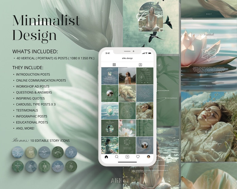 Life Coach: Explore nature-inspired, minimalist Canva templates for wellbeing and holistic coaching. Enhance your mental health and mentoring posts with serene designs perfect for social media.