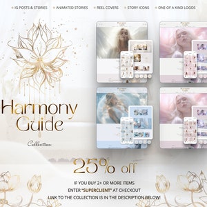White Gold Instagram Spiritual Post Templates - Fantasy Social Media IG ...