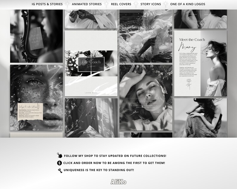 Life Coach: Explore nature-inspired, minimalist Canva templates for wellbeing and holistic coaching. Enhance your mental health and mentoring posts with serene designs perfect for social media.