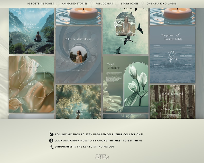 Life Coach: Explore nature-inspired, minimalist Canva templates for wellbeing and holistic coaching. Enhance your mental health and mentoring posts with serene designs perfect for social media.