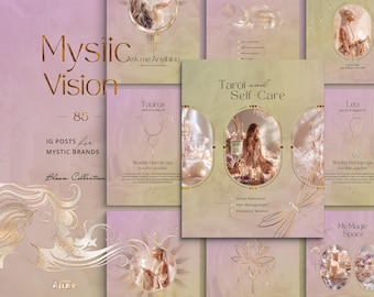 Coaching Templates Instagram Post Designs: green, earthy, mystic in Canva - Spiritual & Mystic Boho Personal Branding - Life Coach Aliko 02