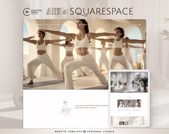 Squarespace Website Design Template - Yoga and Wellbeing Coaches: clean, minimalist - Retreat & Store Pages Included