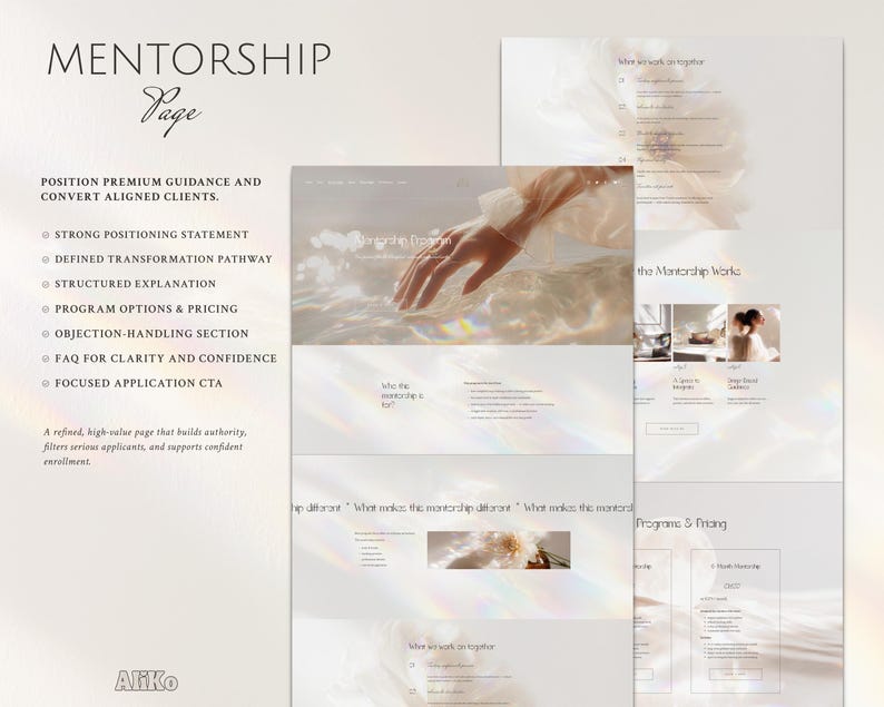 Squarespace Website Template Design for Wellness & Wellbeing Coach, Reiki Teachers – Spiritual Business – Minimalist Theme.
This minimalist Squarespace website template is created for wellness coaches, Reiki practitioners, spiritual teachers and holistic businesses who want a calm and professional online presence. The clean layout and soft, neutral aesthetic help you present your services, coaching sessions, retreats or healing practices in a clear and welcoming way.