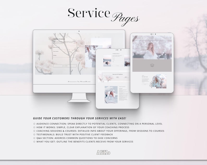Squarespace Template designed for a clear, spiritual, white aesthetic — perfect for yoga, meditation, business coaching, self-care, wellbeing, and psychology therapy websites. Create a serene and professional online presence with this elegant, easy-to-use design.