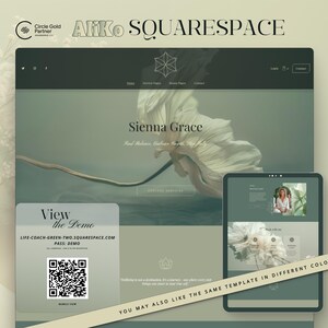 Squarespace Template designed for a sage green spiritual, white aesthetic — perfect for yoga, meditation, business coaching, self-care, wellbeing, and psychology therapy websites. Create a serene and professional online presence with this elegant, easy-to-use design.