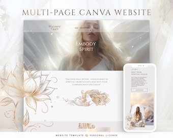 Wellness Coach Canva Website Template: Holistic Spiritual Theme