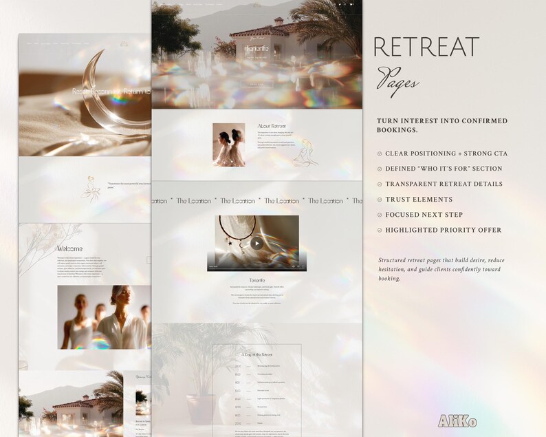 Squarespace Website Template Design for Wellness & Wellbeing Coach, Reiki Teachers – Spiritual Business – Minimalist Theme.
This minimalist Squarespace website template is created for wellness coaches, Reiki practitioners, spiritual teachers and holistic businesses who want a calm and professional online presence. The clean layout and soft, neutral aesthetic help you present your services, coaching sessions, retreats or healing practices in a clear and welcoming way.