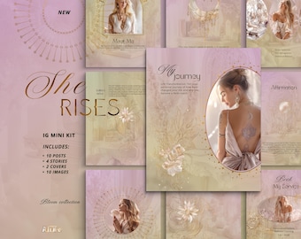 Earthy Instagram Mini Kit, Canva Templates, Herbalist Coach Design (Digital Download)