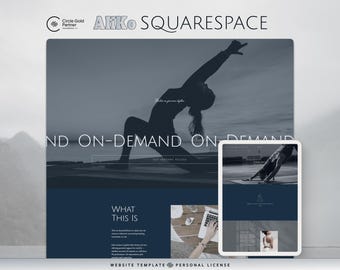 Squarespace Website Template Yoga & Wellbeing Coach, Clean Minimalist Retreat and Store Layout
