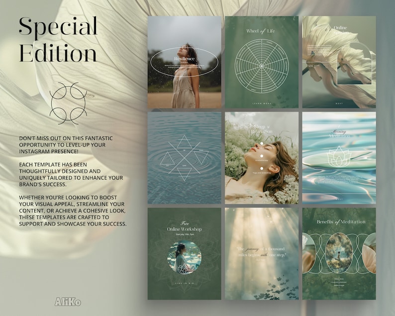 Life Coach: Explore nature-inspired, minimalist Canva templates for wellbeing and holistic coaching. Enhance your mental health and mentoring posts with serene designs perfect for social media.