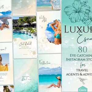 Travel Instagram Story Templates for Agents or Experts | Luxury Trip Advisor | Marketing and Promotion for agency | Bright Stories in Canva