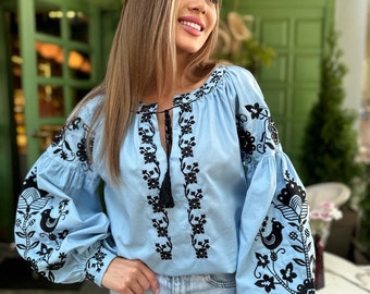 Women embroidered blouse shirt Vyshyvanka Ukrainian