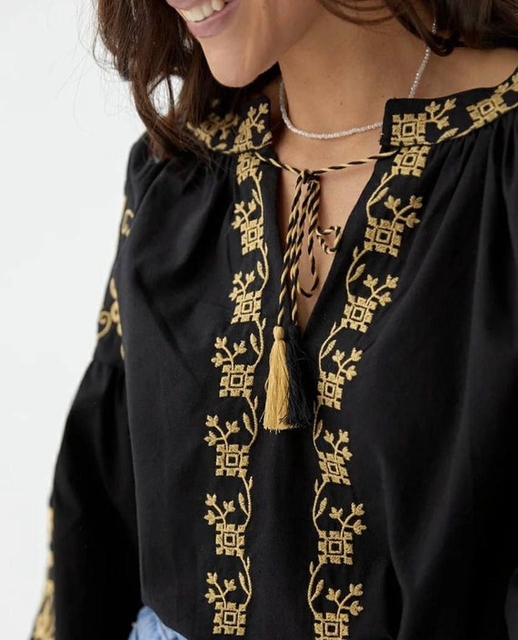 Camicia Tradizionale Ucraina Ricamata A Punto Croce Vyshyvanka