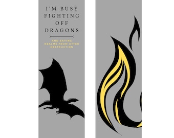 Fantasy Dragon Bookmark Printable | Book Lover Gift | Reading Accessory | Instant Download