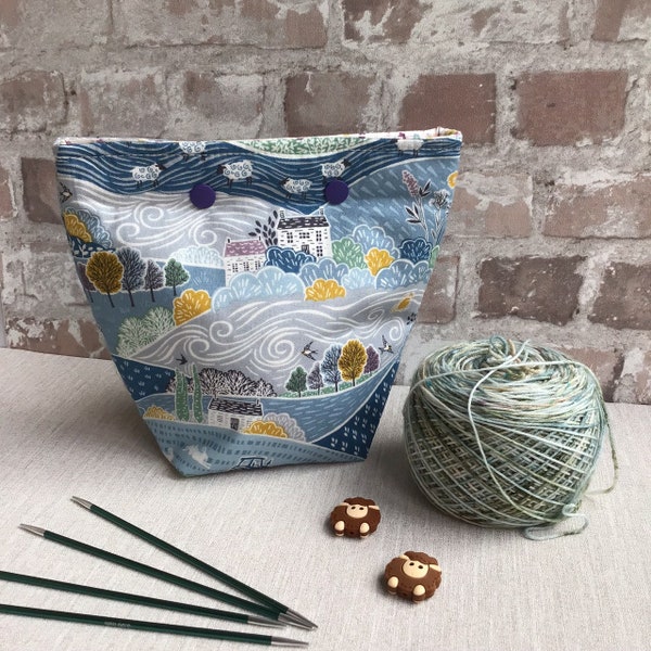 Sheep Yarn Project Bag, Yarn Keeper, Yarn Bowl, Sock Yarn Holder, Gift for Knitter