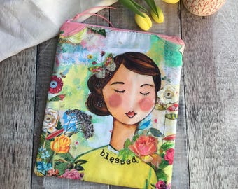 Angel Cross Stitch Project Keeper, Angel Cross Stitch Craft Bag, Knitting Crochet Bag
