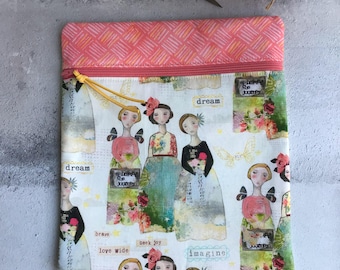 Angels Small Cross Stitch Bag, Sewing Bag, Cross Stitch Project Keeper