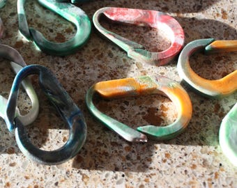 4 Recycled Injection Molded Plastic Carabiner Clips Utah Made