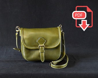 Molde de bolsa feminina de couro: bolsa faça você mesmo com vídeo (PDF)
