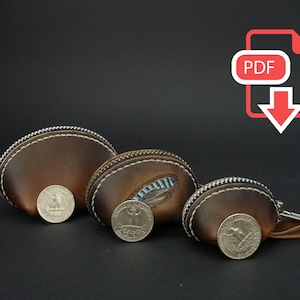 Leder Geldbörse Muster Set mit Video Tutorial, PDF Pack Würfel Taschen, DIY Leder Geldbörse Muster mit Stich Löcher markiert