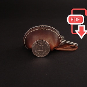 Kleine Leder Geldbörse Muster mit Video Tutorial, PDF Kleine Würfeltasche, DIY Leder Geldbörse Muster mit markierten Stichlöchern