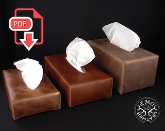 Molde para caixa de lenços de couro: decoração caseira sem costura (molde em PDF)