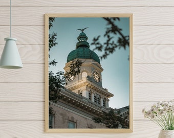 Impresión fotográfica del Ayuntamiento de Atenas, Georgia: Arte mural clásico de la ciudad (descarga digital)