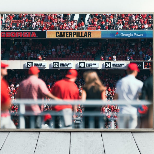 Sanford Stadium Georgia Bulldogs Photo Retired Numbers Digital Art Photo Herschel Walker Retired Jersey UGA Digital Download Photo Print UGA