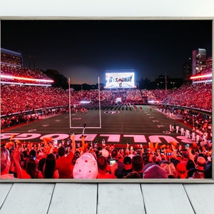 Georgia Bulldogs Nachtspiel Foto UGA Football leuchten Sanford Stadion Kunstdruck UGA Fußball digitaler Download Foto Athen Georgia