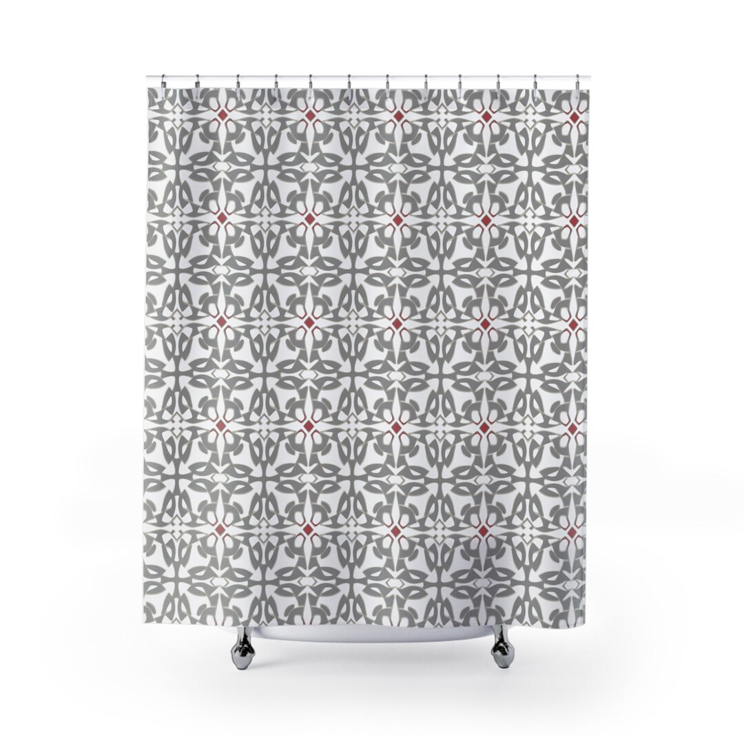 Medieval Tile Pattern Shower Curtain Etsy
