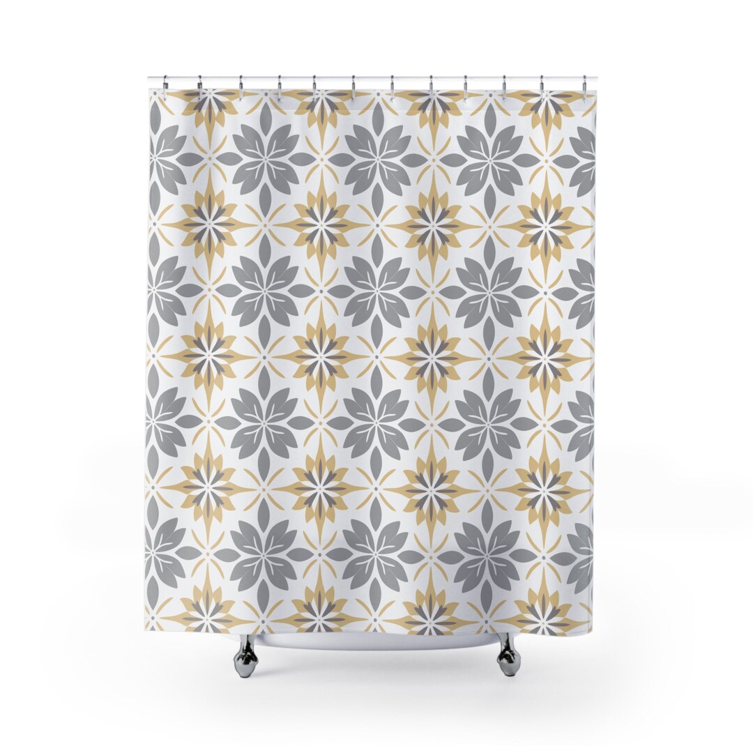 Medieval Tile Pattern Shower Curtain Etsy