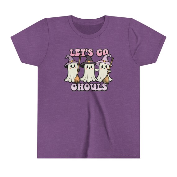 Kids Halloween Tshirt, Lets Go Ghouls, Halloween Girls Shirt, Cute Ghosts Tshirt, Youth Halloween Tee