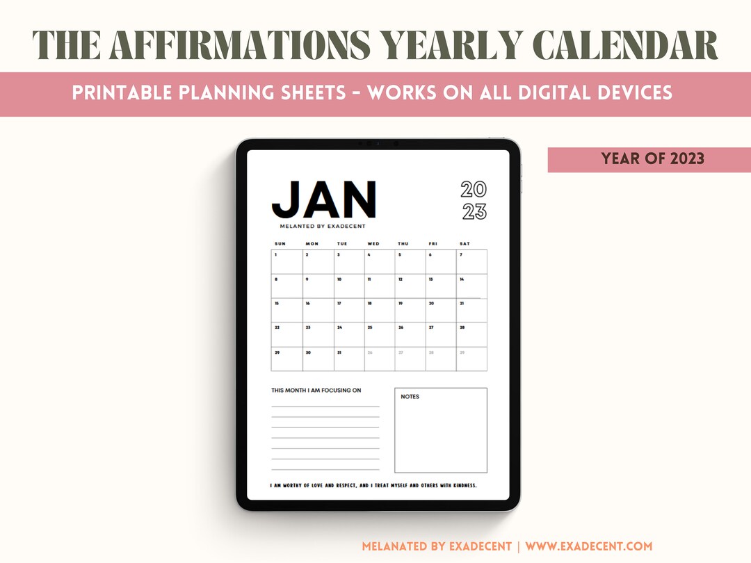 Minimalist Printable 2023 Calendar 2023 Minimalist Printable Calendar ...