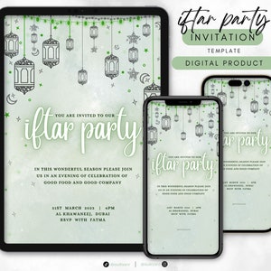 Digital Iftar Invite, Iftar Dinner Party Invitation Template, Ramadan Invitation, Digital Iftar Invitation, Editable Canva Template