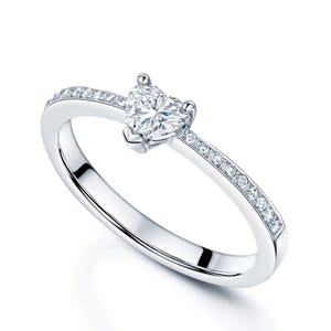 Heart Cubic Zirconia Engagement Ring Heart CZ Diamond Ring Heart Cut Diamond Ring Anniversary Gifts for Her Unique Diamond Proposal Ring
