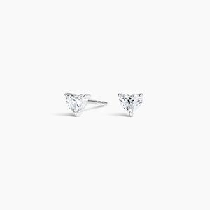 Solitaire Moissanite Stud Earrings, Heart Shaped Moissanite Diamond Earrings, Gold Earrings, Screw Back Earrings, Everyday Earrings