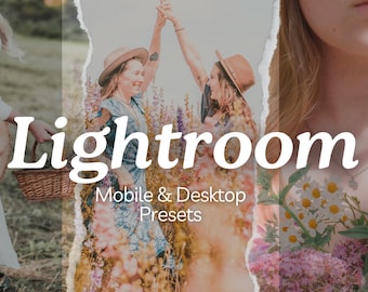 Spring Mobile & Desktop Lightroom Presets | Bright Airy Presets | Y2K Lifestyle Influencer Blogger | Wedding presets | Whimsical bundle