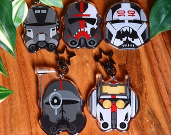 PRE-ORDER | The Bad Batch Keyrings | Hunter, Wrecker, Tech, Echo, Crosshair