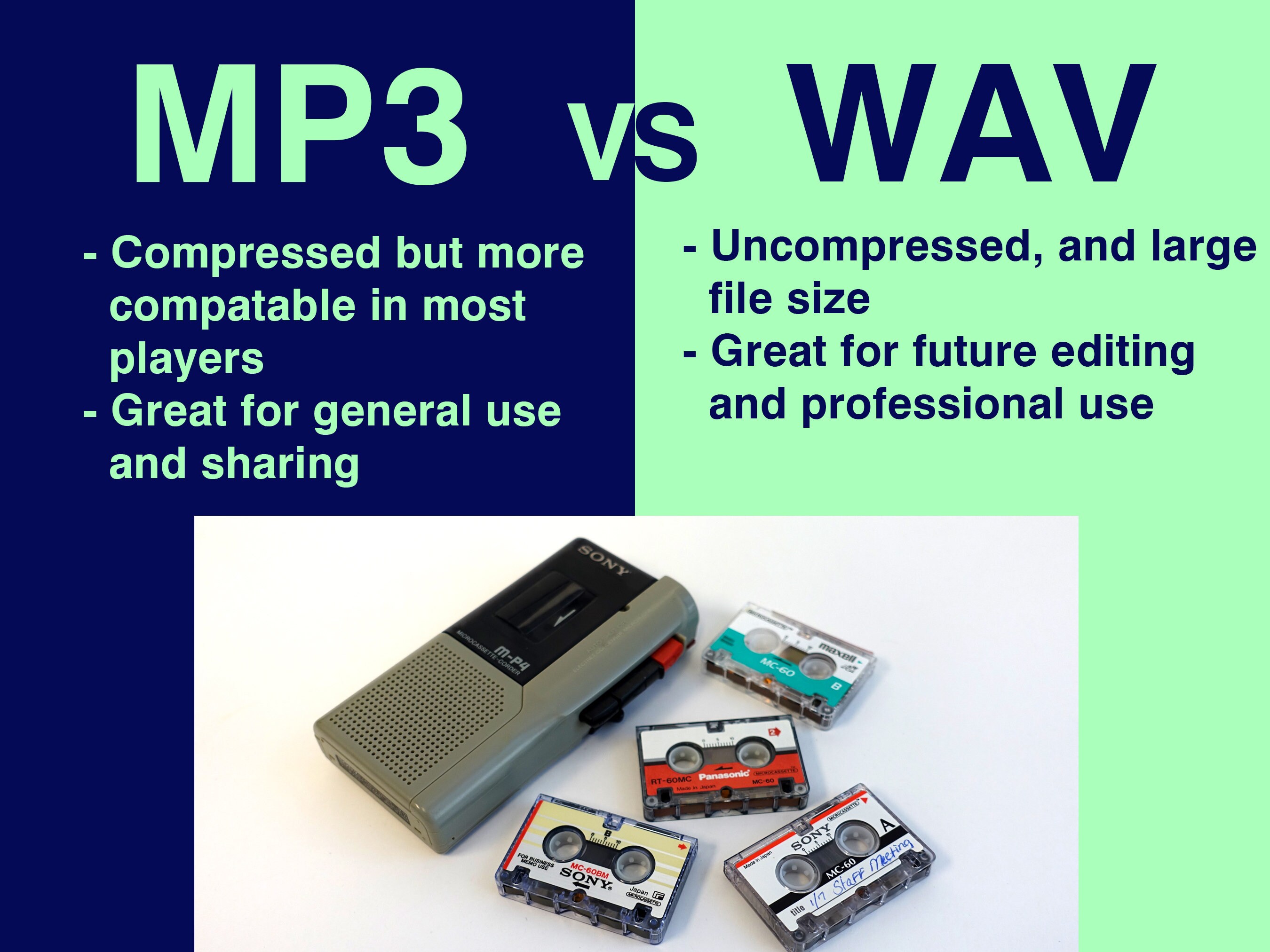 Audio Microcassette Tape Conversion Service to Digital WAV or MP3